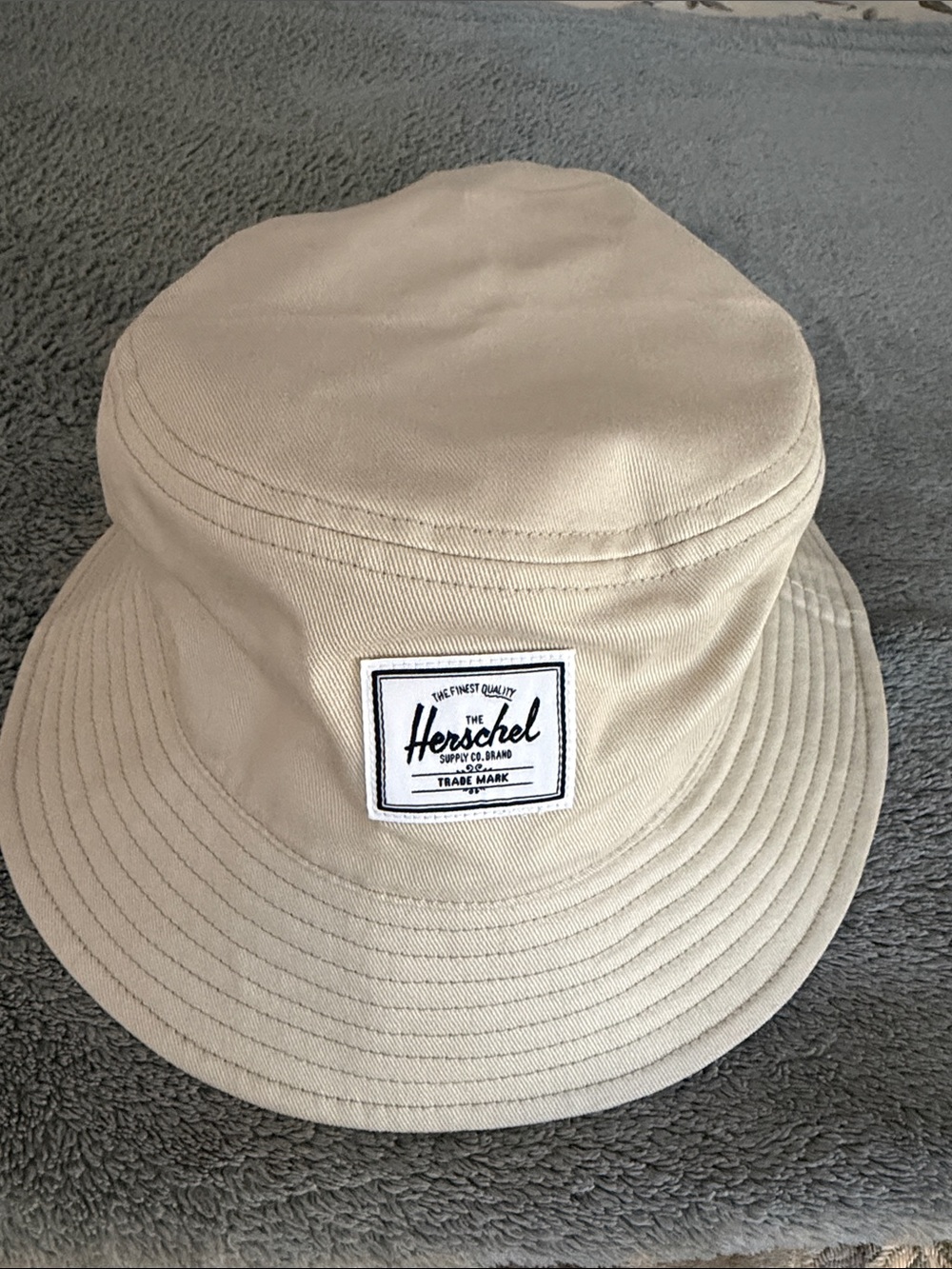 Herschel Supply Company Tan Canvas Bucket Hat with Logo Patch